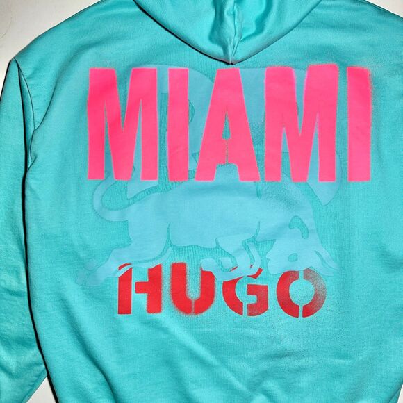 HUGO BOSS VCARB F1 Miami GP 2024 Hoodie L Teal Pink Limited Edition - Picture 7 of 12